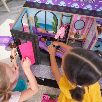 KidKraft 2-in-1 Wooden Hotel & Waterslide Dollhouse - Image 8